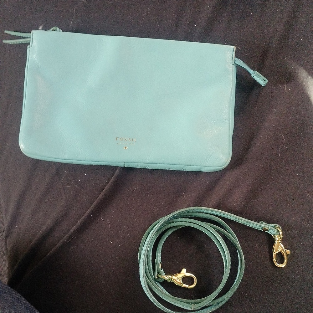Fossil light blue crossbody/clutch bag. - Picture 6 of 6